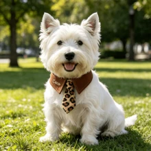 Personalized Plaid Dog Bandana – Custom Embroidered Pet Bandana For Dogs & Cats - Puppy Gift - Leopard Print - View 17
