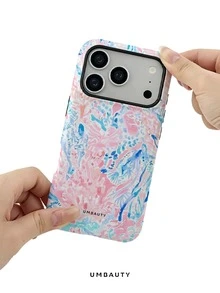 UMBAUTY 1pc Soft Matte Pink Ocean Coral Pattern Design Phone Case, Compatible With Phone 17 Pro Max, 16 Pro Max, 15 Pro Max, 14 Pro Max, 11/12/13/14/15/16/18 Pro/Pro Max/Plus, High-End Fashionable And Fun Phone Cover For Men And Women, Ideal Gift For Girlfriend On Easter, Spring, Wedding Season And Birthday - Multicolor - View 6