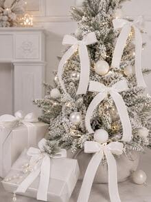 10 Yards White Plush Ribbon Roll, Solid Color Soft Plush Fabric, Multiple Widths Decorative Trim, Suitable For DIY Hair Accessories, Headbands, Wedding Bouquets, Christmas Tree Decorations, Gift Wrapping, Collars, Sewing Decor, Ideal For Crafters, Florists, DIY Enthusiasts, Can Be Used For Sexy Style, Ballet Style, Angel Style, French Aesthetic, Luxury Style, Pure White Plush Ribbon Roll, Decorative Accessories - Velvet Ribbon - View 5