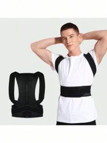 Adjustable Fitness Waist Belt, Abdominal Control Belt, Unisex, Sweat-Absorbing Design, Suitable For Fitness And Weightlifting - Adjustable Shoulder Strap Design, Suitable For Students - Black - View 3