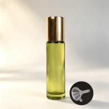 زجاجة بكرة زجاجية سميكة باللون الأخضر الزيتوني، حاوية زيت أساسي قابلة لإعادة الاستخدام من نوع البكرة، بطانية مطلي بالذهب عالي الجودة، كرة من الفولاذ المقاوم للصدأ ناعمة، زجاجة فارغة مقاومة للضوء والتسرب، موزع عطر صغير قابل لإعادة الاستخدام، للاستخدام العائلي والسفر - متعدد الألوان - مشاهدة 11