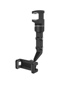 Universal Car Rearview Mirror Phone Holder, Multi-Function Phone Stand With 360° Rotatable And Foldable Design, Easy Installation, Unobstructed View, Car Rearview Mirror, Backseat Video Recording, Kitchen Desktop Phone Holder, Equipped With Adjustable Multi-Joint Arm, Universal Clip-On Phone Navigation Holder, Stable And Durable, Essential Gift For Drivers - Dark Grey - View 9