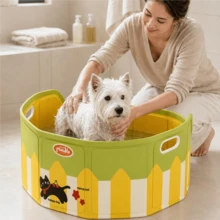 1pc Foldable Pet Bath Tub, Portable Dog Bathtub, Space-Saving Easy Storage, Dual Side Handles For Easy Movement, Suitable For Dogs, Puppies, Cats And Other Pets Daily Bathing, Cleaning, Grooming, Soaking And Water Play, Indoor Bathroom, Shower, Balcony, Yard, Travel, Camping And RV Multi-Scenario Use, Unfold To Use, Foldable For Storage After Use, Suitable For Small Households - A - View 2