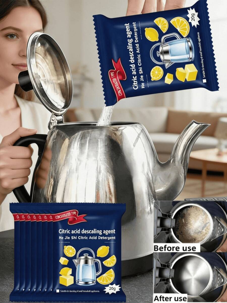 Lemon Descaler, Descaling Agent, Can Remove Limescale And Tea Stains From Household Kettles, Dirt Remover, Stain Remover, Deep Cleaning Agent For Coffee Machines, Can Remove Stubborn Stains.