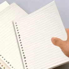 1 tờ giấy refill sổ còng/planner A4/A5/B5, giấy trắng thay thế kiểu trơn/kẻ ngang/ô vuông, phù hợp cho sổ tay còng, nhật ký, sổ du lịch, đồ dùng thiết yếu tựu trường - A - Xem 2