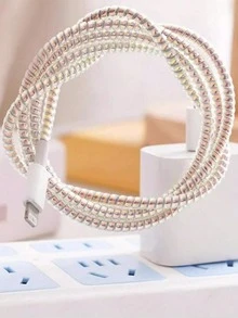 1pc 1.4M/1.6M Laser Protection Sleeve For Charging Cable, Data Cable Protector, Cable Protector, Charger Protector, DIY Accessories - A - View 2