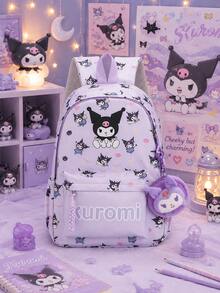 Sanrio Backpack, Cute Fashion Student School Bag, Women's Colorblock Large Capacity Foldable Outdoor Daily Backpack - Multicolor - View 1