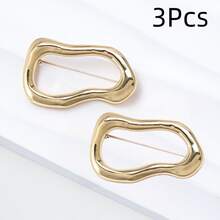 1Pc/2/3Pcs Vintage Geometric Asymmetric Shape Brooch, European And American Style Suitable For Party, Banquet, Vacation, Daily Wear, Suit And Coat Decoration - Multicolor - View 15