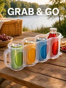 1pc Clear Plastic Beverage Can Storage Box - Stackable Non-Beverage Organizer, Ideal For Soda, Soft Drinks, And Beer Cans; Space-Saving Storage Box For Canned Beverages, Perfect For The Refrigerator, Pantry, And Kitchen Countertops - Multicolor - View 4
