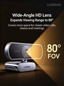 UGREEN CM717 2K HD USB External Webcam Wide-Angle Dual Microphone Auto-Focus For Desktop And Laptop Video Calls, Meetings, Exams, Interviews, And Live Streaming - View 5
