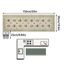 1PC Vintage Floral Diamond Pattern Cream White Long Runner Rug, French Classical Style Faux Cashmere Rectangular Symmetrical Bouquet Vine Border Machine Washable Long Mat, Suitable For Living Room, Hallway, Entryway Home Decor - Multicolor - View 15