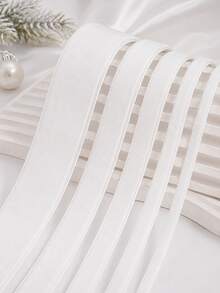 10 Yards White Plush Ribbon Roll, Solid Color Soft Plush Fabric, Multiple Widths Decorative Trim, Suitable For DIY Hair Accessories, Headbands, Wedding Bouquets, Christmas Tree Decorations, Gift Wrapping, Collars, Sewing Decor, Ideal For Crafters, Florists, DIY Enthusiasts, Can Be Used For Sexy Style, Ballet Style, Angel Style, French Aesthetic, Luxury Style, Pure White Plush Ribbon Roll, Decorative Accessories - Velvet Ribbon - View 6
