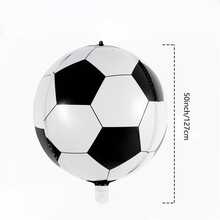 1pc 32/50 Inch 4D Soccer Ball Balloon, Soccer Birthday Party Decoration, Large Metallic Round Sphere Foil Soccer Balloon, Suitable For Sports Theme Birthday Party Decor - View 4