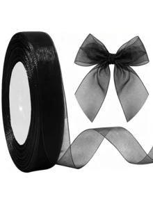 Lightweight Semi‑Sheer Organza Ribbon, Elegant Wrapping Trim Ribbon, Practical DIY Supply For Wedding Party, Flower Bouquet And Gift Box Decoration - Multicolor - View 8