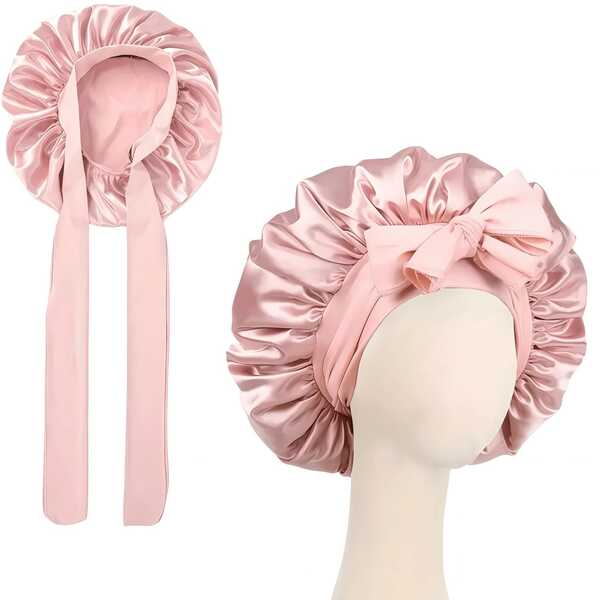 1pc Luxury Satin Silk Night Cap With Adjustable Strap, Soft And Comfortable Sleep Cap For Men And Women, Perfect For Sleeping, Home Leisure And Daily Wear, Silky Smooth, Suitable For Long Curly Hair And Braids, Helps Protect Hair Overnight