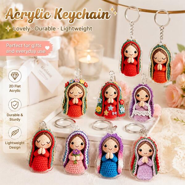 10pcs Keychain Set, Mary Backpack Charm, Unisex, Couple Charm, Commemorative Gift, Car Keychain, Blessing And Grace, Believer Gift, Daily Use, Holiday, Religious Souvenir, Ramadan, Party, Baptism, Wedding And Church Event