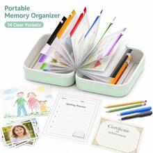 1pc Portable Children's Growth Memorial Photo Album Storage Bag, Multi-Layer Transparent Zipper Children's Folder And File Bag, Suitable For Organizing Photos, Artwork, Certificates And Learning Materials - Multicolor - View 6