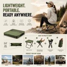 Folding Stool Set, Suitable For Various Terrains, Stable And Non-Slip On The Ground, Foldable And Easy To Store, Perfect For Forest Camping, Pond Fishing Or As Temporary Outdoor Seating - Multicolor - View 5