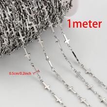 1m Fashion Cross Pendant Bead Chain For DIY Necklace Bracelet Making Accessories Gold DIY Chain Material - DIY Chain - View 11