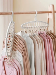 1pc/2pcs Foldable Multi-Hook Clothes Hanger, Clothing Storage Rack, Cabinet Shelf, Space-Saving Wardrobe Organizer, Durable And Lightweight, Closet Storage And Organization, Korean Style Home Decor, Space-Saving Closet - Multicolor - View 4
