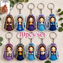 10pcs Keychain Set, Mary Backpack Charm, Unisex, Couple Charm, Commemorative Gift, Car Keychain, Blessing & Grace, Believer Gift, Daily Use, Holiday, Religious Souvenir, Ramadan, Party, Baptism, Wedding And Church Event - Mary Keychain - View 8
