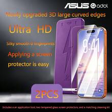 ASUS 2Pcs Ultra HD Tempered Glass Screen Protector For IPhone 17/16/15 Series, 9H Hardness Anti-Fingerprint Full Coverage Film With Dust-Free Installation Box, Shockproof & Case Friendly For IPhone, Newly Upgraded 3D Large Curved Edge Phone Screen Protector - Clear - View 10