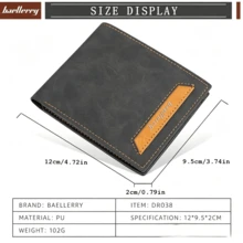 Baellerry Men's Wallet Korean Style Open Design Multi-Slot Card Holder Slim Soft PU Leather Fashion Coin Purse - Multicolor - View 5