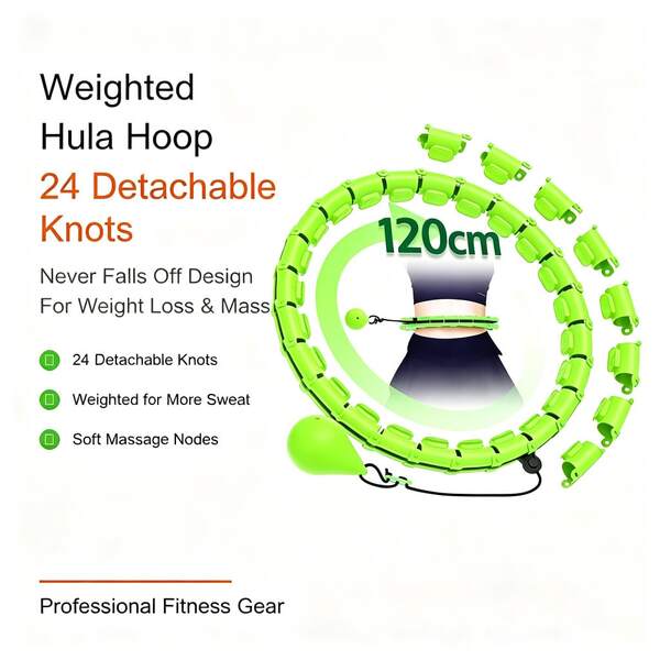 24-Section Detachable Weighted , Fitness Exercise Hoop For Fat Loss And Waist Shaping, Suitable For Adult Women