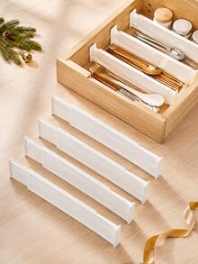 5-In-1 Expandable Drawer Dividers, No-Drill Adjustable Storage Organizer Shelves, Suitable For Home Users And Students, Can Be Used For Kitchen Utensils, Vanity, Wardrobe Storage; Can Freely Divide Bedroom And Dormitory Drawer Space, Back-To-School And Autumn Home Organization Must-Haves - Multicolor - View 4