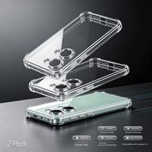 2pcs Transparent Jelly Shockproof Sound-Conducting Phone Case, Compatible With One Plus 15 And One Plus Nord 5, Minimalist Fashion Solid Color Transparent Protective Cover - Transparent 1 - View 72