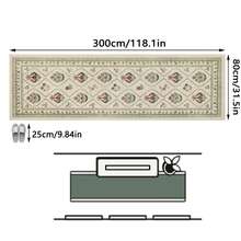 1PC Vintage Floral Diamond Pattern Cream White Long Runner Rug, French Classical Style Faux Cashmere Rectangular Symmetrical Bouquet Vine Border Machine Washable Long Mat, Suitable For Living Room, Hallway, Entryway Home Decor - Multicolor - View 17