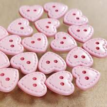 10/20pcs Heart-Shaped Two-Hole Buttons - Hand-Sewn Clothing Heart Buttons, DIY Handmade Sewing Supplies, Durable Plastic, Suitable For Sweaters, Pajamas, Knitwear, Hats, Embroidery, Needlework, Crochet And Handmade Crafts - One Size - View 4