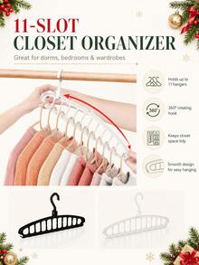 1pc/2pcs Foldable Multi-Hook Clothes Hanger, Clothing Storage Rack, Cabinet Shelf, Space-Saving Wardrobe Organizer, Durable And Lightweight, Closet Storage And Organization, Korean Style Home Decor, Space-Saving Closet - Multicolor - View 5