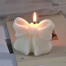 2pcs/4pcs3D Bowknot Shaped Scented Candle, Ins Style Handmade Aromatherapy Candle For Home Decor, Birthday & Holiday Gift - Bow - View 10