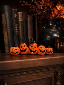 Halloween Pumpkin Decor, Indoor Halloween Ornament, Suitable For Tabletop/Halloween/Window/Gift Box/Gift (Orange Pumpkin) - A - View 4
