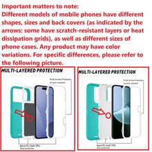 耐用 3 合 1 保護殼，相容 iPhone、Galaxy、HONOR 及其他手機 - 水藍+白 - 查看 4