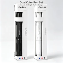 White & Black Minimalist Retractable Ballpoint Pen Set, 3-In-1 Multi-Color, Highlight Marking, Suitable For Teachers & Hospital Use, Smooth Writing, High Aesthetic, Back To School, School & Office Supplies, Birthday Gift - B - View 1