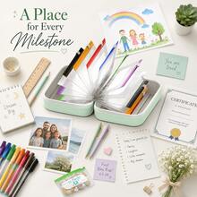 1pc Portable Children's Growth Memorial Photo Album Storage Bag, Multi-Layer Transparent Zipper Children's Folder And File Bag, Suitable For Organizing Photos, Artwork, Certificates And Learning Materials - Multicolor - View 4