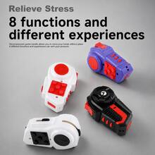 1PC,Multifunctional Fidget Toy, 8-In-1 Fingertip Stress Relief Game Handle Toy, Button Pressing, Spinning & Sliding Interactive Handheld Desk Toy, Portable Relaxation Gadget, 4 Color Options - Multicolor - View 2