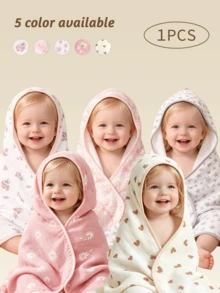 1 buah Handuk Mandi Bayi Ringan Berkerudung, Motif Lucu, Lembut & Ramah Kulit, Cocok untuk Semua Musim, untuk Bayi dan Balita - MultiWarna - View 2