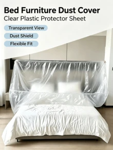 Oversized Elastic Edge Furniture Dust Cover, Clear Plastic Multi‑Purpose Protective Sheet, Indoor Outdoor Universal Durable Dustproof Cover For Sofa Refrigerator Motorcycle Bicycle TV Air Conditioner - Multicolor - View 2