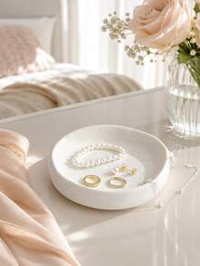 1pc Asymmetrical Resin Decorative Storage Bowl, Multifunctional Vanity Jewelry Tray, Minimalist Desktop Ornament, Suitable For Living Room, Bathroom, Entryway, Dining Table, Home Decor And Gift, Perfect For Personal Use Or Gifting - G - View 7