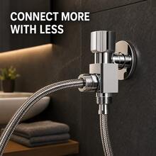 Universal Dual‑Outlet Faucet Water Splitter, 1 To 2 Way Tap Converter Adapter, Anti‑Leak Plumbing Fitting For Laundry, Toilet Sprayer, Garden Hose Connection - Multi-color - View 2