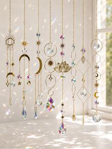 1pc Crystal Prism Suncatcher Hanging Decor Set, Includes Chain, Rainbow-Making Crystal Ball Pendant Ornament, Suitable For Indoor Windows, Outdoor Garden, Backyard, Patio, Car Rearview Mirror, Christmas Tree Decoration - Multicolor - View 6