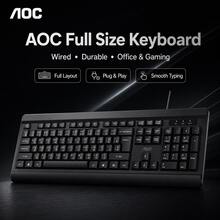 1 buah Keyboard Kantor Berkabel USB AOC KB200, Tipis, 104 Tombol Ukuran Penuh ABS Cokelat, 12 Pintasan Multimedia, 6 Tombol Anti-Ghosting, Kabel PVC 1,5m, Keyboard Ringan dan Senyap untuk PC Laptop Desktop Rumah Sekolah - View 2