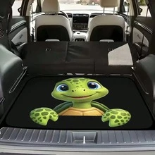 1pc Cute Turtle Pattern Fashion Car Trunk Mat, Suitable For Most Car Models, Polyester Material, Easy To Clean, Enhances Car Interior Decor, Great Gift For Birthday And Holiday, Suitable For All Seasons - Playful Turtle - View 9