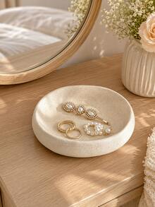 1pc Asymmetrical Resin Decorative Storage Bowl, Multifunctional Vanity Jewelry Tray, Minimalist Desktop Ornament, Suitable For Living Room, Bathroom, Entryway, Dining Table, Home Decor And Gift, Perfect For Personal Use Or Gifting - G - View 6