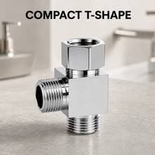 Universal Dual‑Outlet Faucet Water Splitter, 1 To 2 Way Tap Converter Adapter, Anti‑Leak Plumbing Fitting For Laundry, Toilet Sprayer, Garden Hose Connection - Multi-color - View 7
