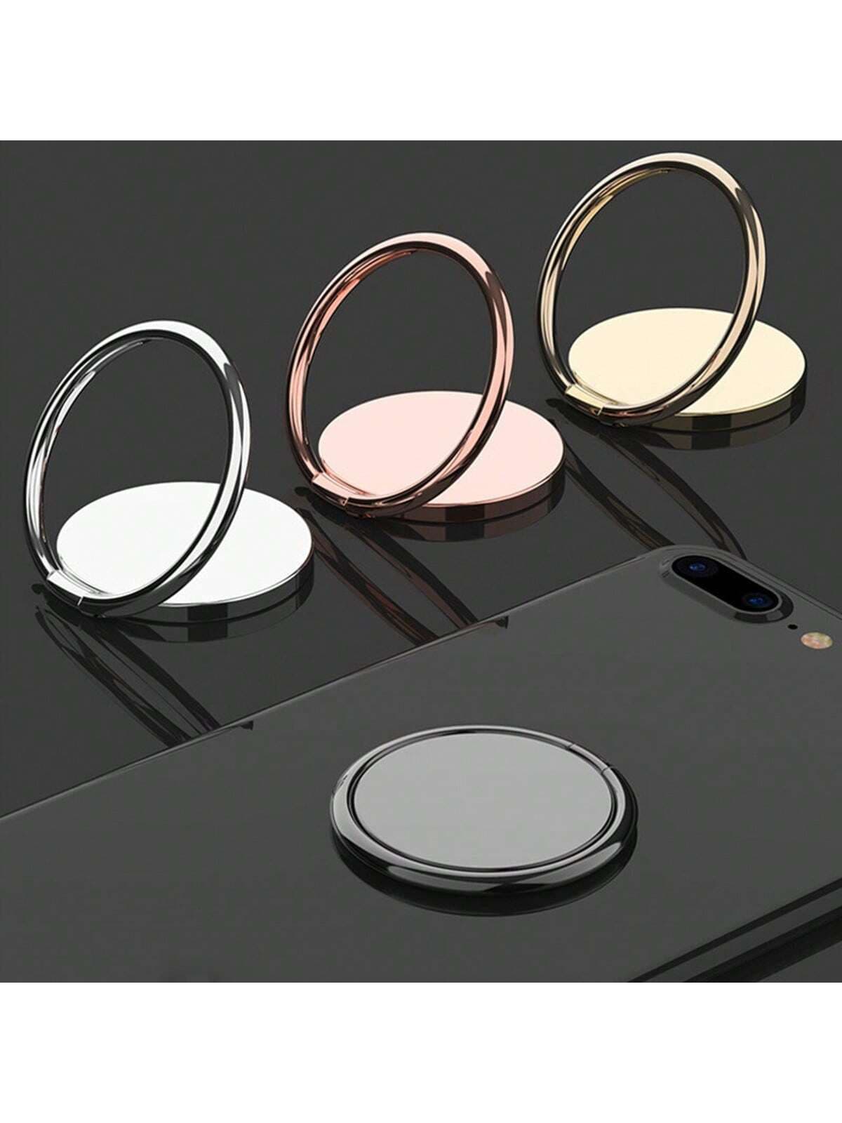 1pc 360° Rotatable Round Adhesive Metal Ring Holder