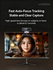 UGREEN CM717 2K HD USB External Webcam Wide-Angle Dual Microphone Auto-Focus For Desktop And Laptop Video Calls, Meetings, Exams, Interviews, And Live Streaming - View 4